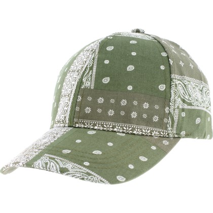 Casquette baseball à motif bandana avec fermeture velcro