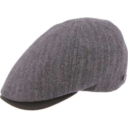 Casquette plate en laine chevron unie
