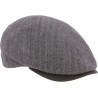 Casquette plate en laine chevron unie