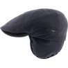 Casquette plate 6 panneaux en cuir avec cache oreille