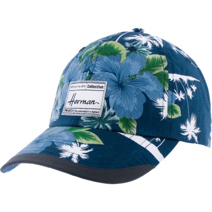 Casquette baseball à motif tropical avec badge rectangulaire