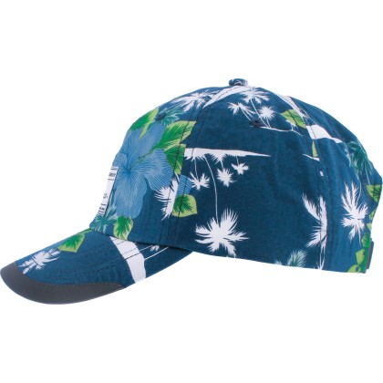 Casquette baseball à motif tropical avec badge rectangulaire