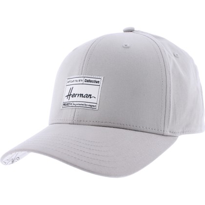Casquette baseball en coton unie avec badge rectangulaire et dessous v