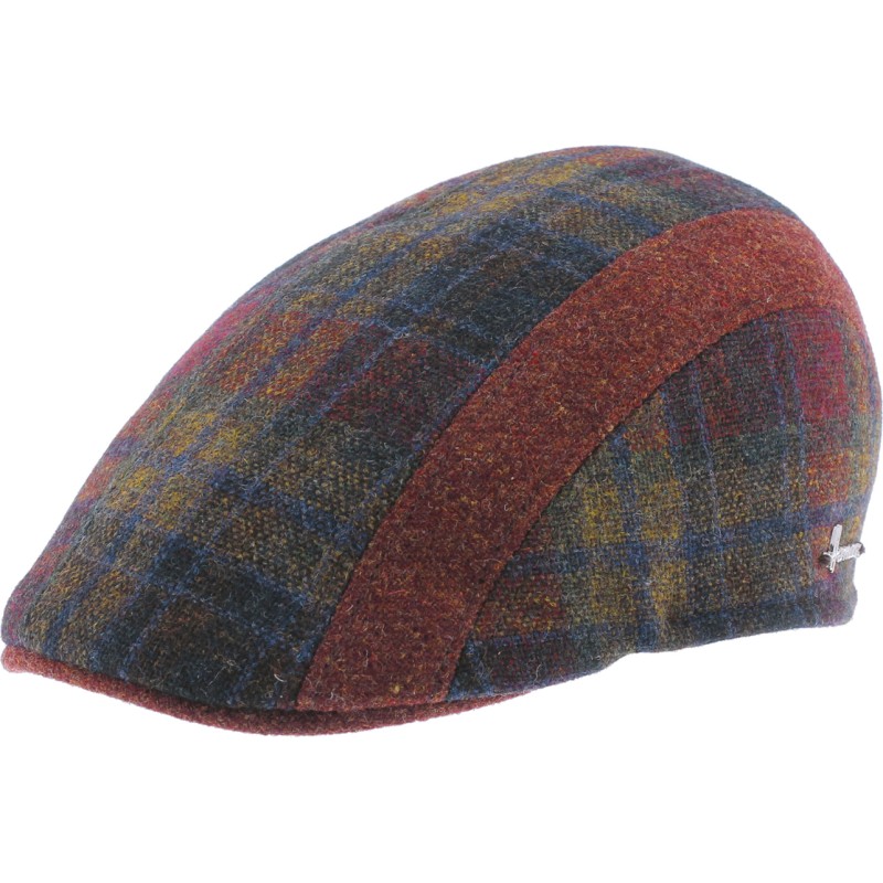 Casquette formée avec tissus bicolore (uni et à carreaux) Casquette formée avec tissus bicolore (uni et à carreaux)