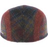 Casquette formée  avec tissus  bicolore (uni et à carreaux)