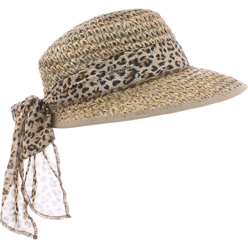 Casquette en paille jonc de mer décoration foulards