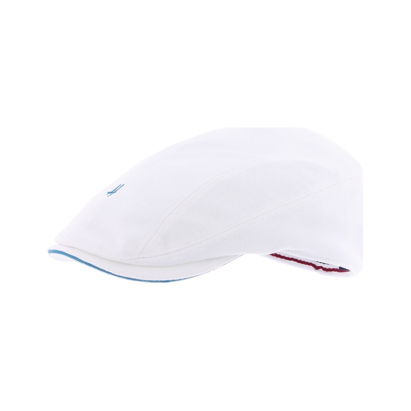 Casquette plate en coton piqué unie avec visière sandwich