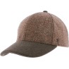 Casquette forme baseball en tweed, visière unie