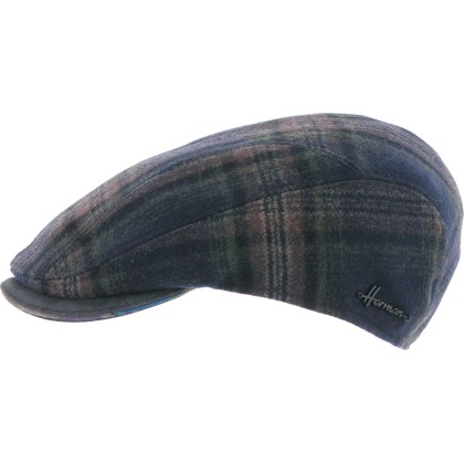 Casquette plate en tartan avec visière avec visière san