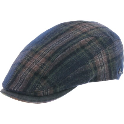 Casquette plate en tartan avec visière avec visière san