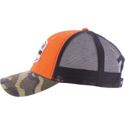 Casquette trucker avec visière camouflage, fermeture plastique "snapba