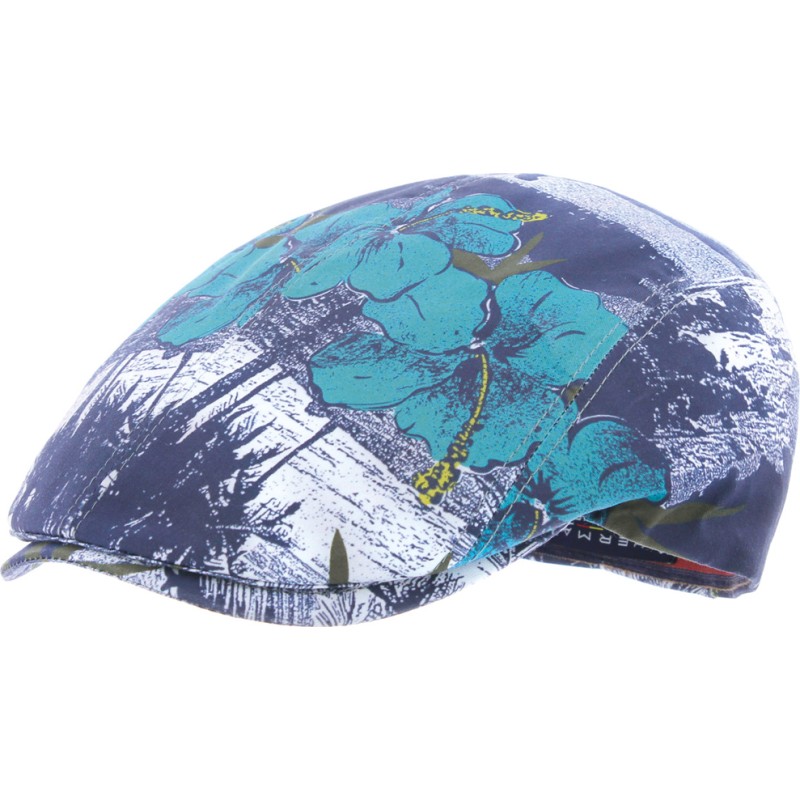 tropical pattern flat cap
