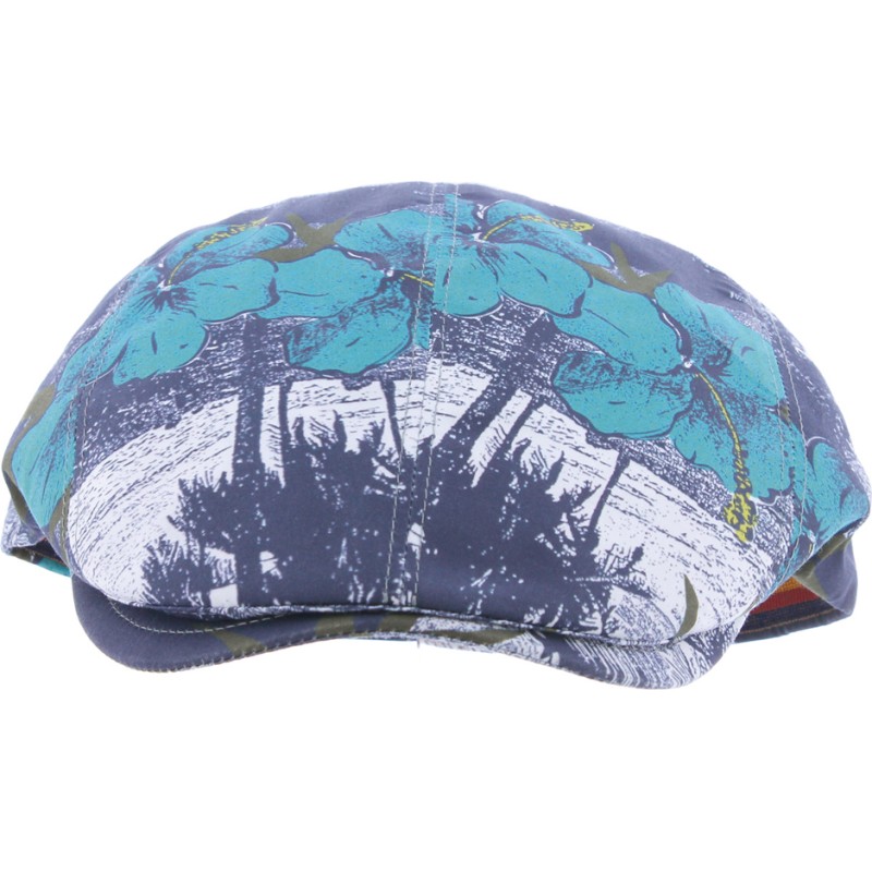 Casquette plate formée à motif tropical