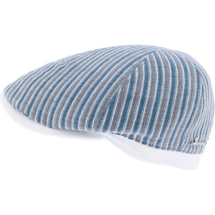 Casquette 6 côtes à rayures, avec visière bande arrière en tissu à mot