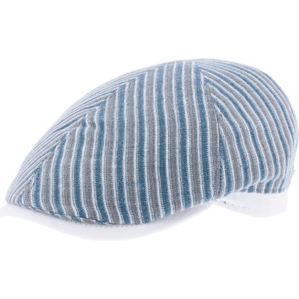 Casquette 6 côtes à rayures, avec visière bande arrière en tissu à mot