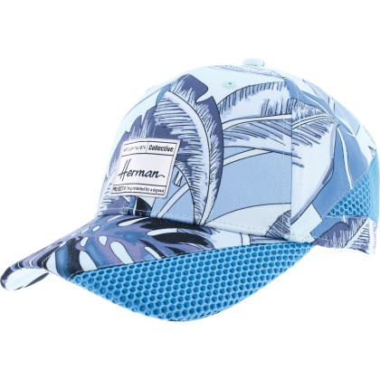 Casquette baseball à motif tropical et mesh uni. Fermeture arrière vel