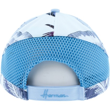 Casquette baseball à motif tropical et mesh uni. Fermeture arrière vel
