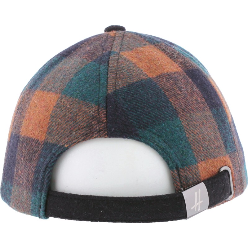 Casquette forme baseball en tweed à carreaux, visière unie Casquette forme baseball en tweed à carreaux, visière unie