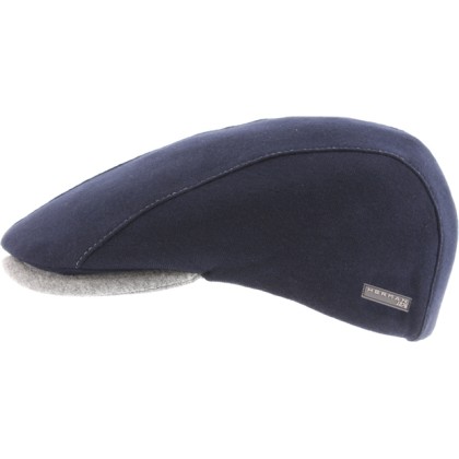 Casquette plate bicolore en coton piqué