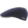 Casquette plate bicolore en coton piqué