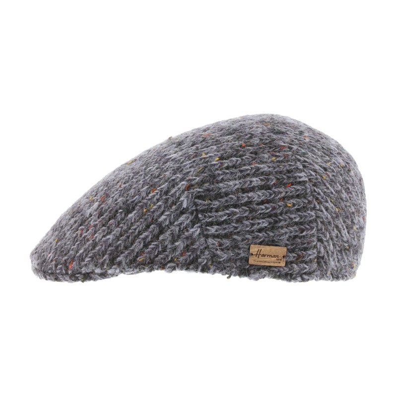 Casquette formée en laine chinée