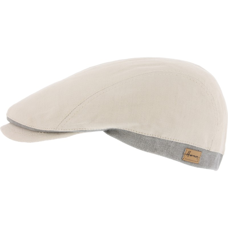 Casquette formée slim bicolore en lin