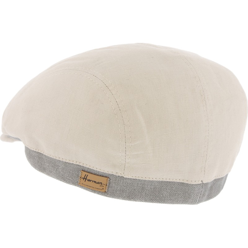 Casquette formée slim bicolore en lin