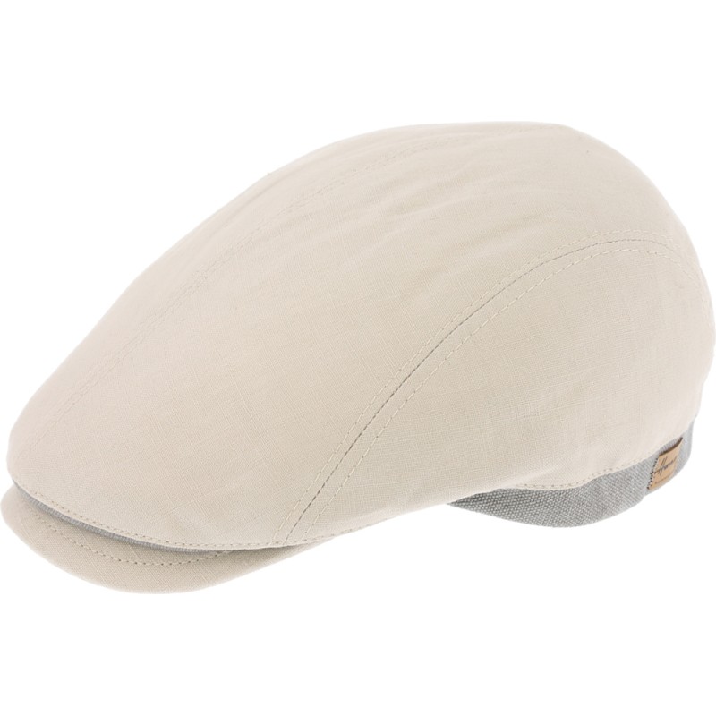 Casquette formée slim bicolore en lin