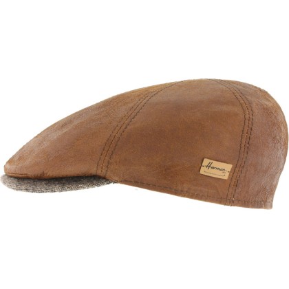 Casquette 6 côtes slim cuir vintage