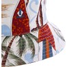 Bob à motif tropical avec badge rectangulaire