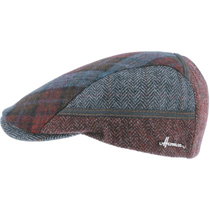 Casquette plate patchwork et chinée
