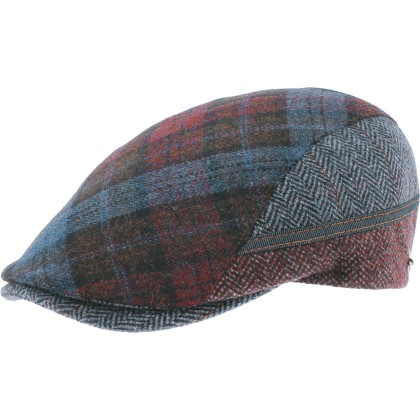 Casquette plate patchwork et chinée