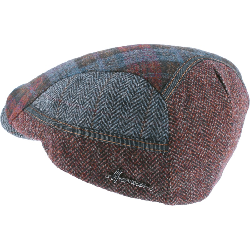 Casquette plate patchwork et chinée
