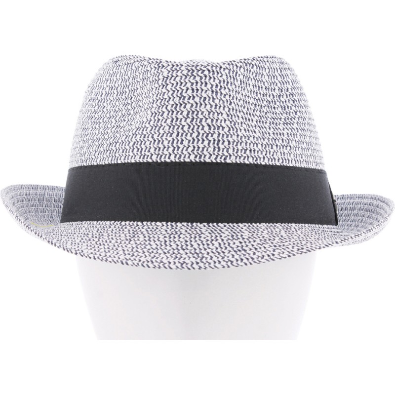 Chapeau enfant paille papier chiné + gros grain uni Chapeau enfant paille papier chiné + gros grain uni