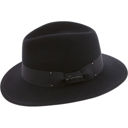 Chapeau grand bord, bord coupé cousu, en feutre de laine