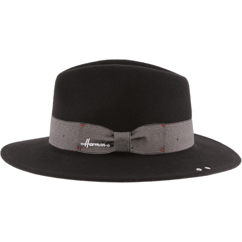 Chapeau grand bord en feutre uni avec ruban en tissus + noeud Chapeau grand bord en feutre uni avec ruban en tissus + noeud