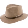 Chapeau feutre 90gr petit bord uni avec fine ceinture et jugulaire imi