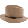 Chapeau feutre 90gr petit bord uni avec fine ceinture et jugulaire imi
