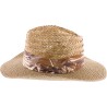 Chapeau grand bord avec la calotte en paille naturelle et le bord en p