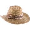 Chapeau grand bord avec la calotte en paille naturelle et le bord en p