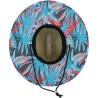 Chapeau paille naturelle grand bord  avec jugulaire dessous en tissu i