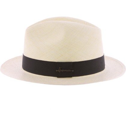 Chapeau "Panama" grand bord uni avec son gros grain noi