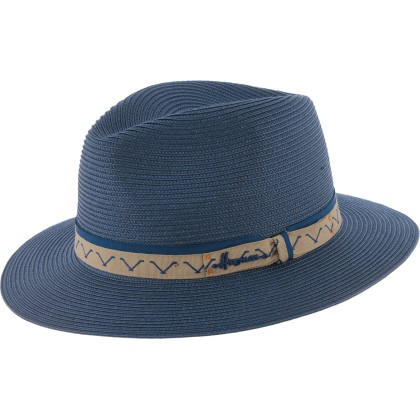 Chapeau grand bord uni avec gros grain brodé