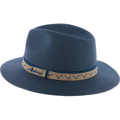 Chapeau grand bord uni avec gros grain brodé
