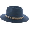 Chapeau grand bord uni avec gros grain brodé