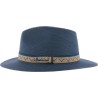 Chapeau grand bord uni avec gros grain brodé
