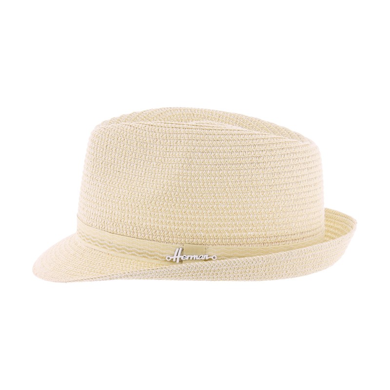 Chapeau petit bord relevé en paille papier uni avec ruban uni ton sur Chapeau petit bord relevé en paille papier uni avec ruban uni ton sur