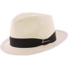 Chapeau "Panama" petit bord en bicolore contraste avec son gros grain