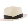 Chapeau "Panama" petit bord en bicolore contraste avec son gros grain