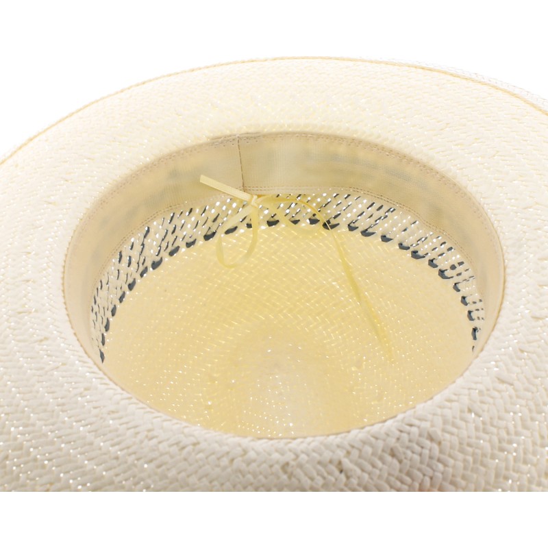 Chapeau grand bord en paille papier bicolore avec cordon de serrage in Chapeau grand bord en paille papier bicolore avec cordon de serrage in